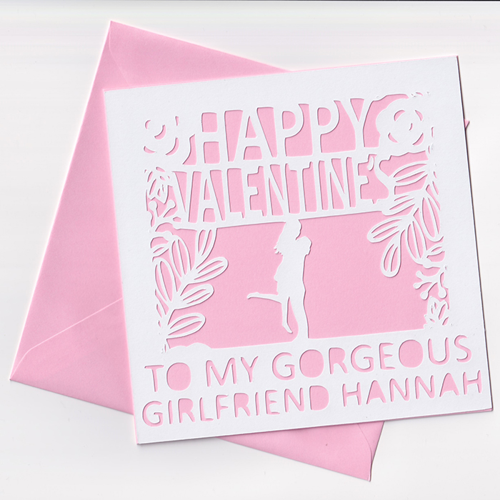 Personalised Papercut Valentine's Card - Romantic