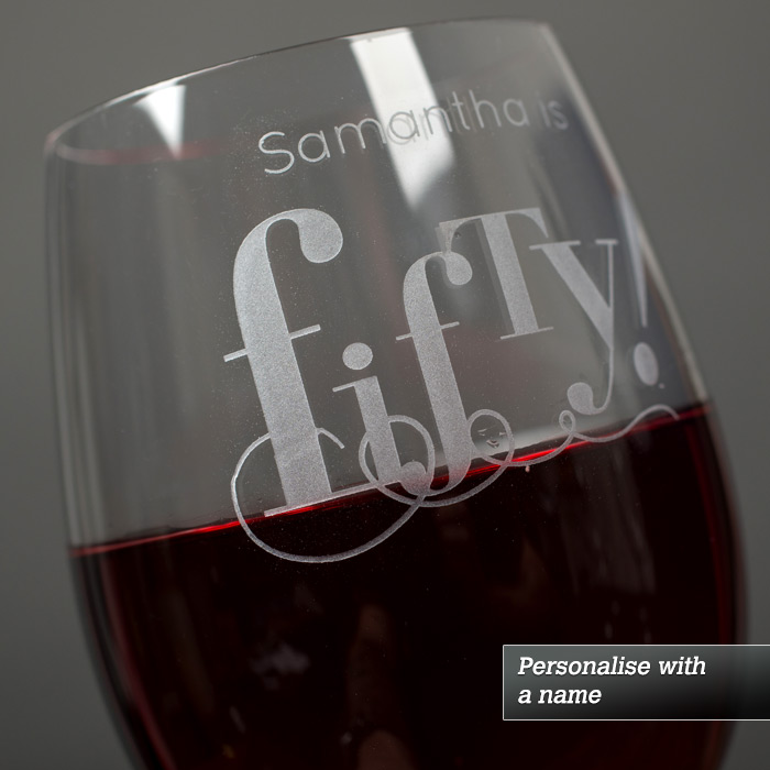 Personalised Wine Glass - Fifty Years