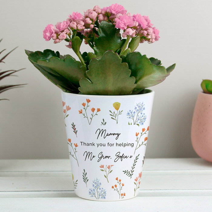 Personalised Floral Plant Pot