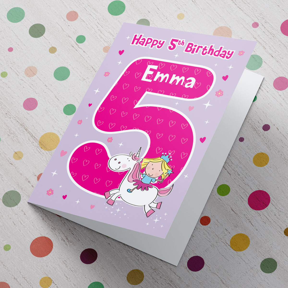 Personalised Card - 5th Birthday Unicorn