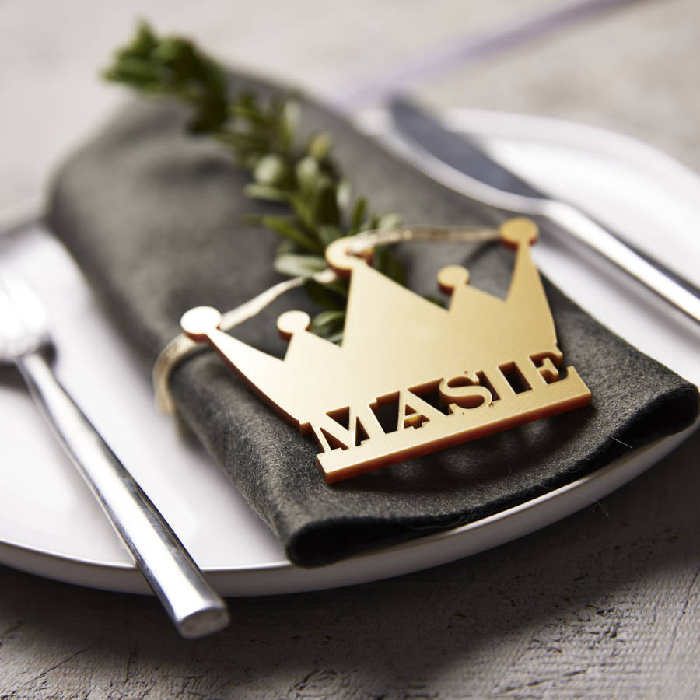 Personalised Crown Place Setting - Name