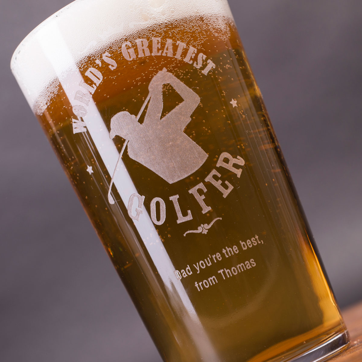 Personalised Pint Glass - World's Greatest Golfer