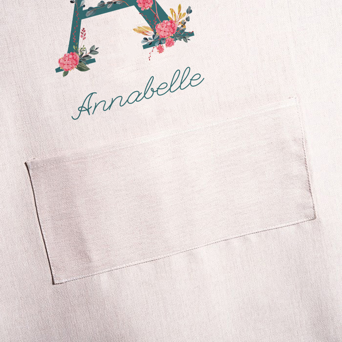 Personalised Apron - Floral Name & Initial