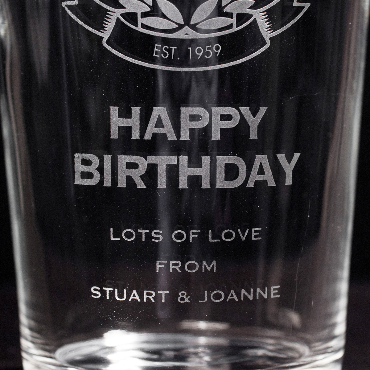 Personalised Pint Glass - 60th Birthday Crest