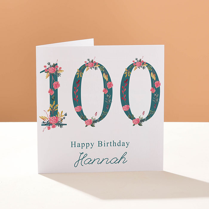 Personalised Card - Floral Square 100