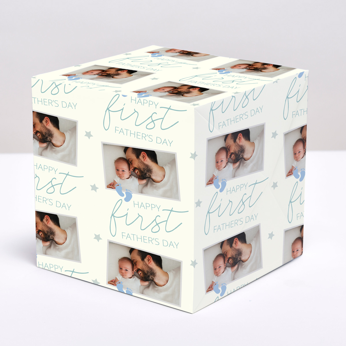 Photo Upload Wrapping Paper - Happy First Father's Day
