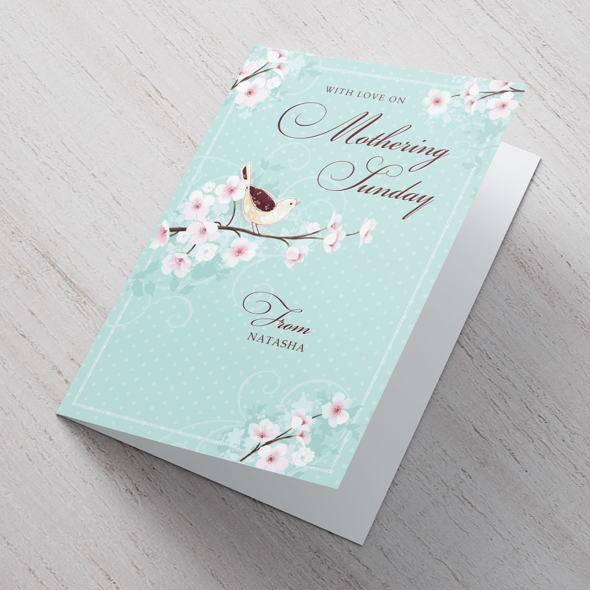 Personalised Mother's Day Card - With Love On Mothering Sunday