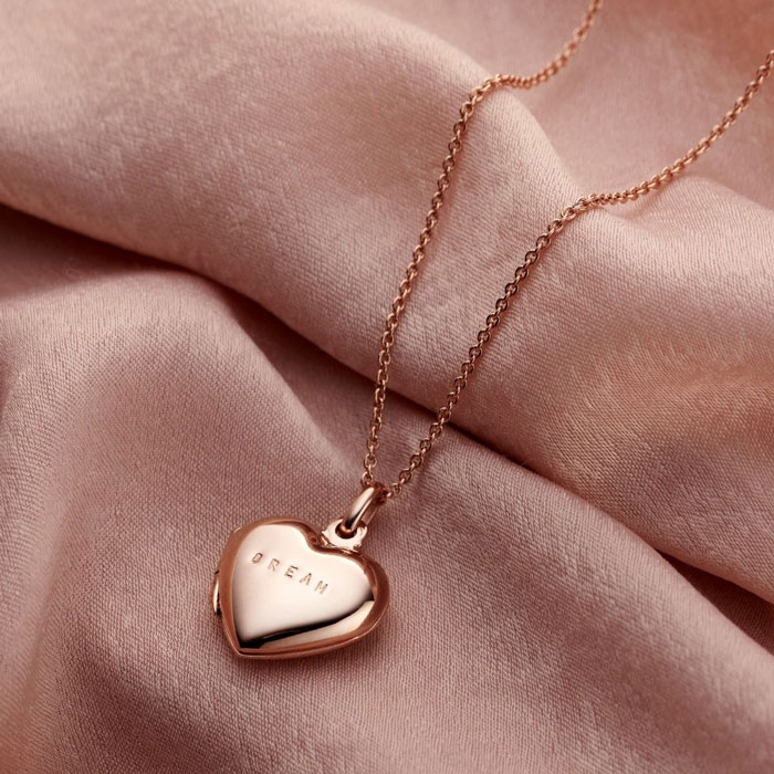 Posh Totty Designs Small Personalised Heart Locket Necklace