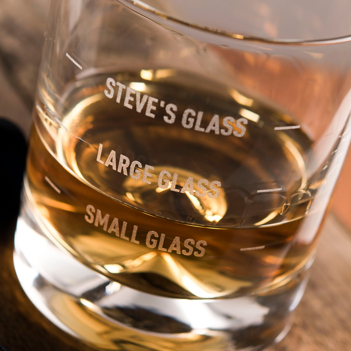 Engraved Stern Whisky Glass - Large & Small Measures
