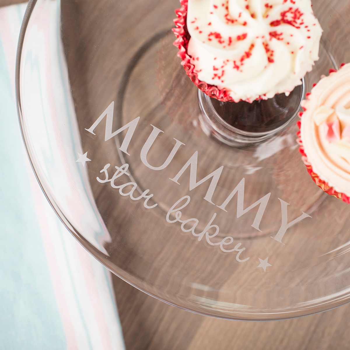 Personalised Glass Cake Stand - Star Baker
