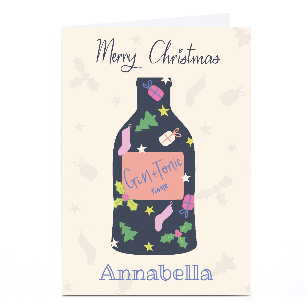 Personalised Sazerelli Designs Christmas Card - Gin & Tonic Time