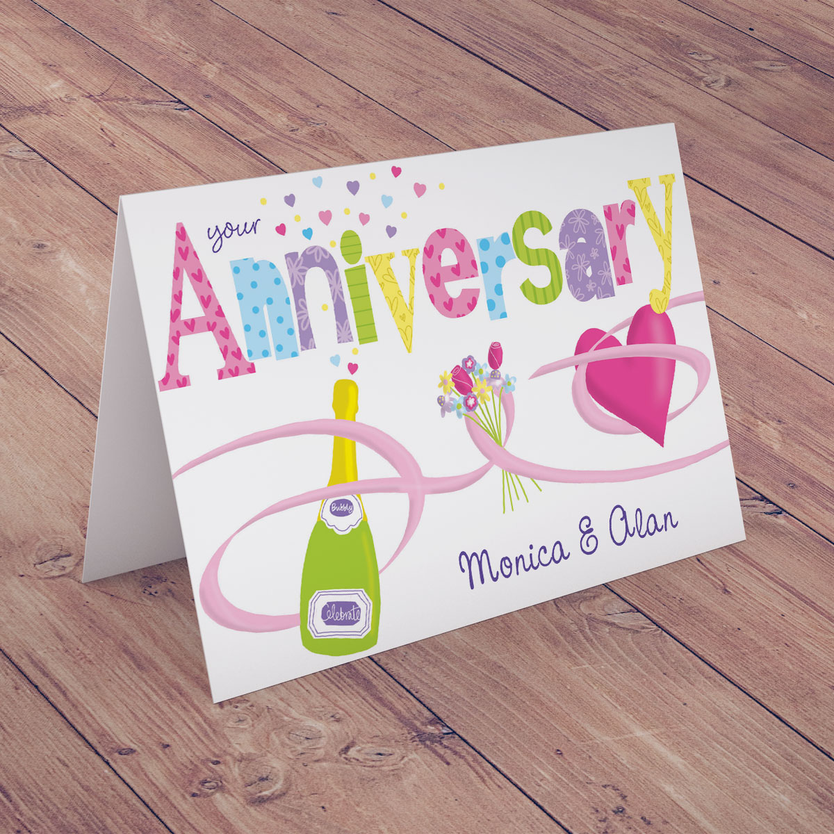 Personalised Card - Colourful Anniversary