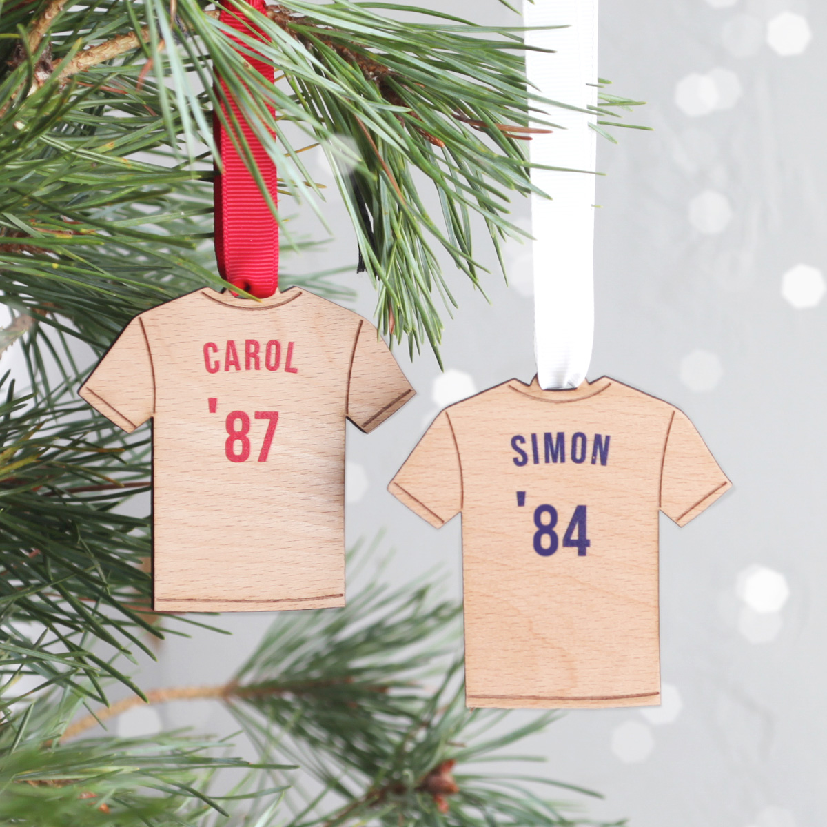 Personalised Wooden Christmas Decoration - Football Shirt