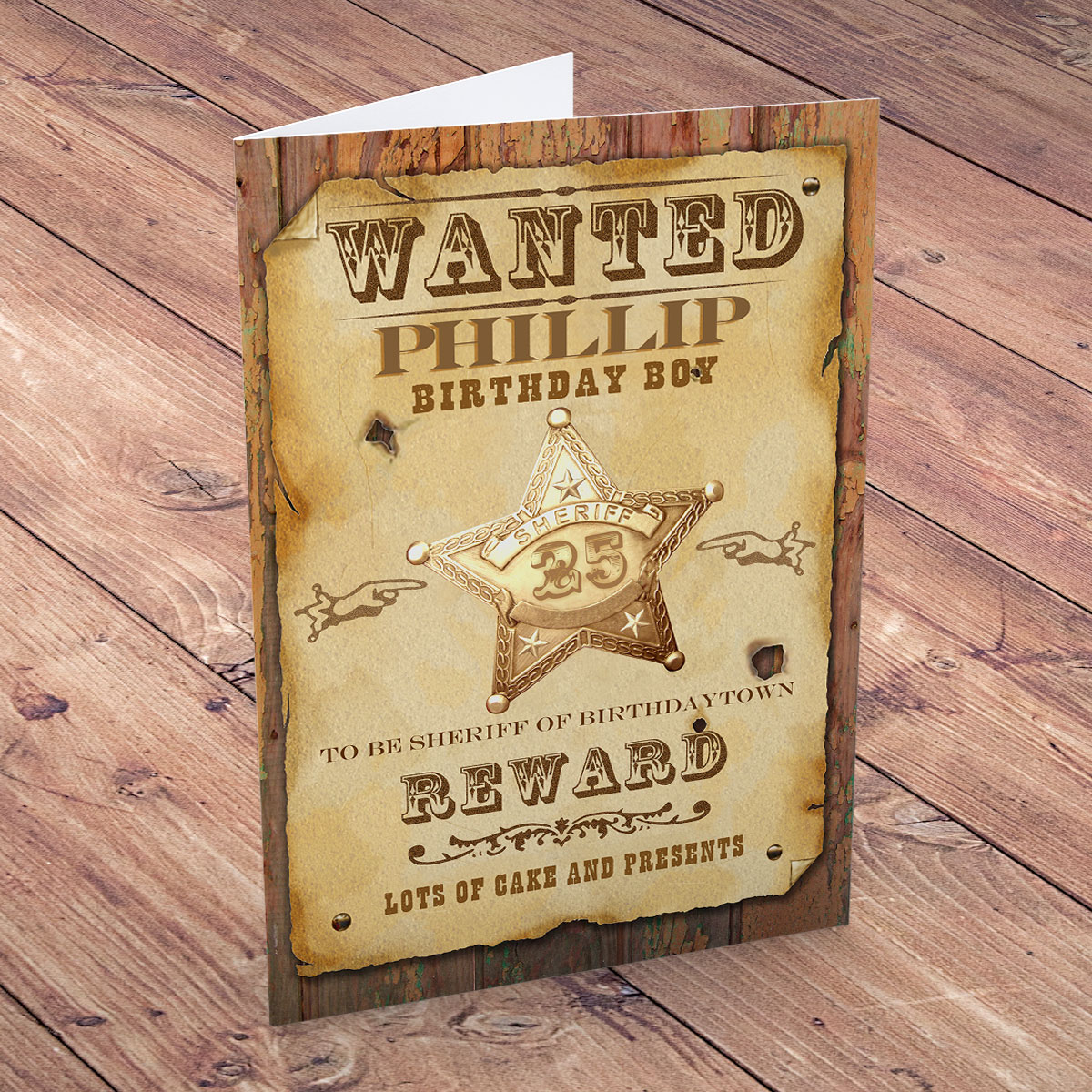 Personalised Birthday Card - Wanted Poster
