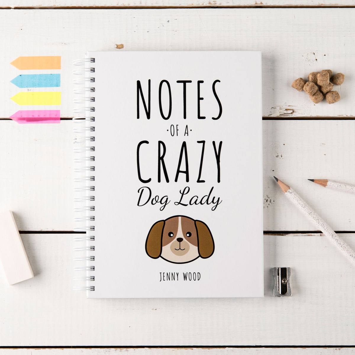 Personalised Notebook - Notes Of A Crazy Dog Lady