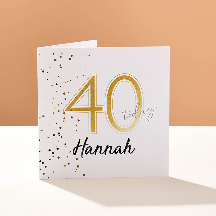 Personalised Card - Gold Square 40