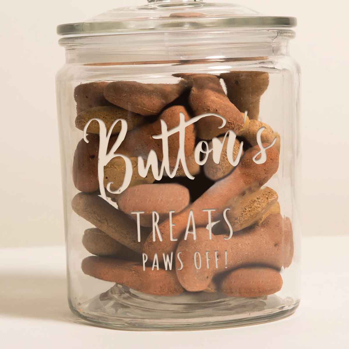 Personalised Dog Treats Glass Jar - Paws Off