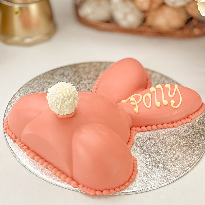 Personalised Pink Belgian Chocolate Smash Bunny Bum