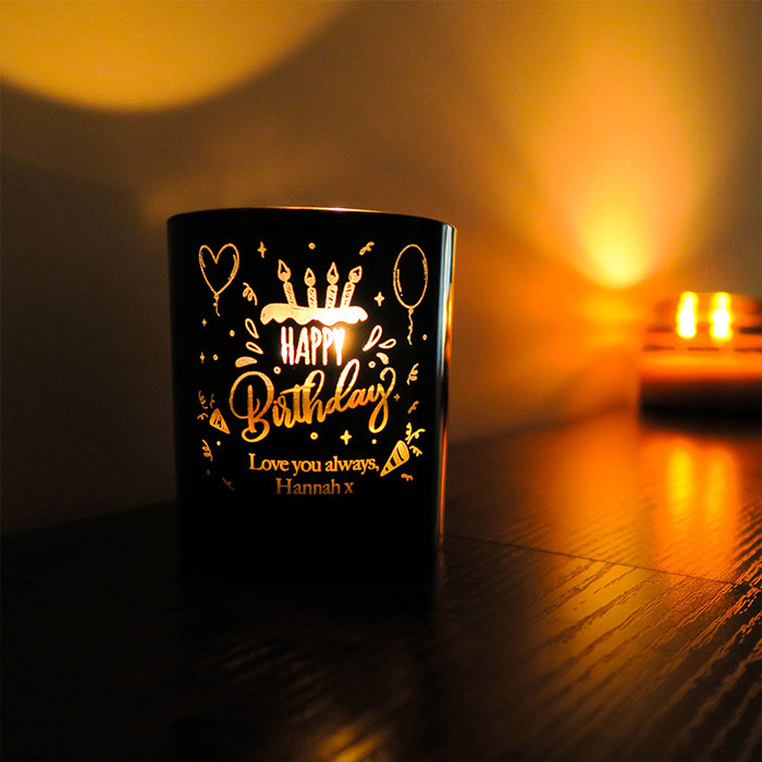 Personalised Scented Glow Candle - Birthday