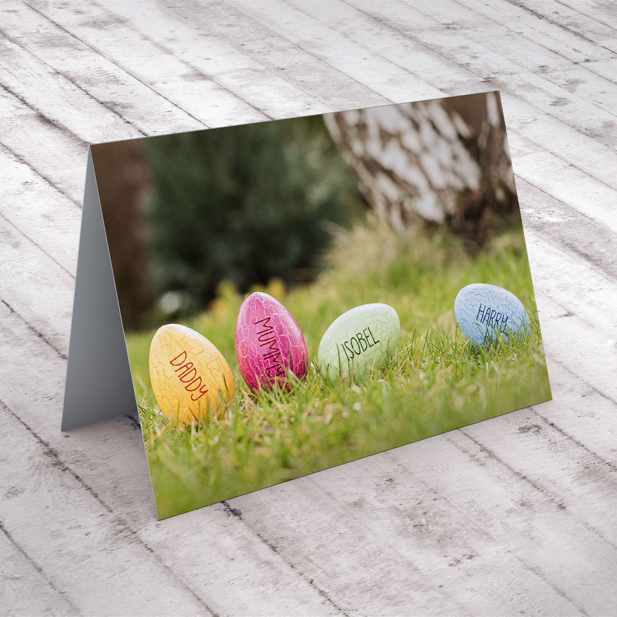 Personalised Easter Card - Crackle Eggs Family