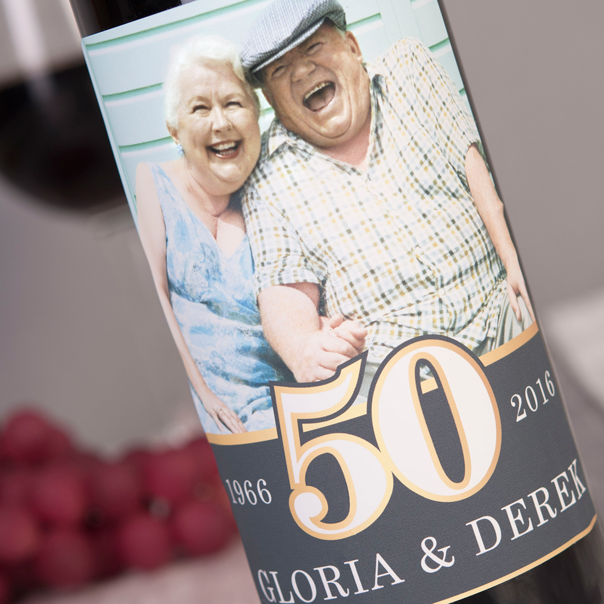 Photo Upload Wine - 50 Years, Anniversary