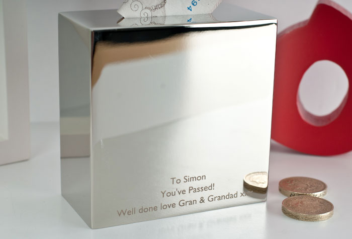 Personalised Silver Money Box - Fast Car Fund