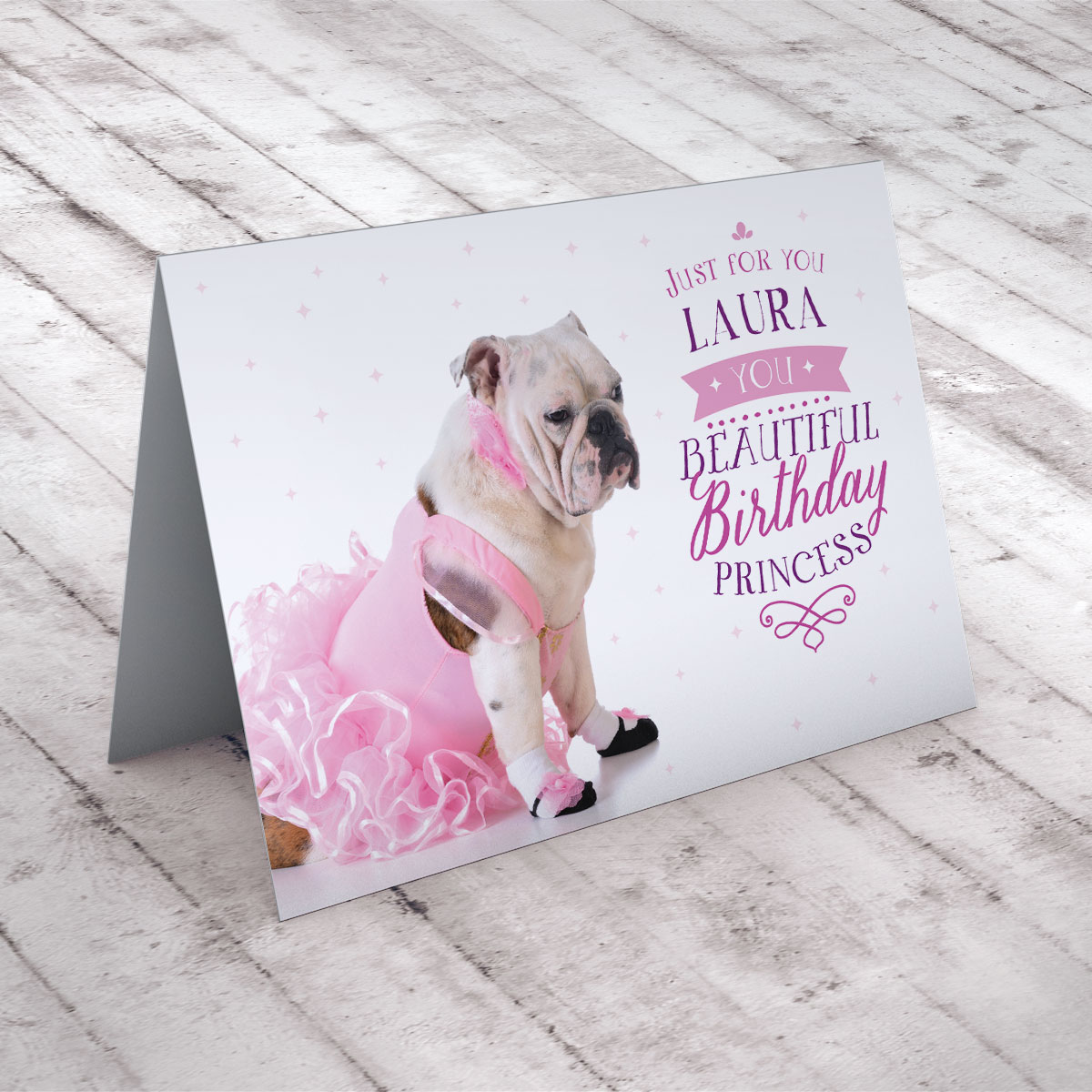 Personalised Birthday Card - Princess Dog