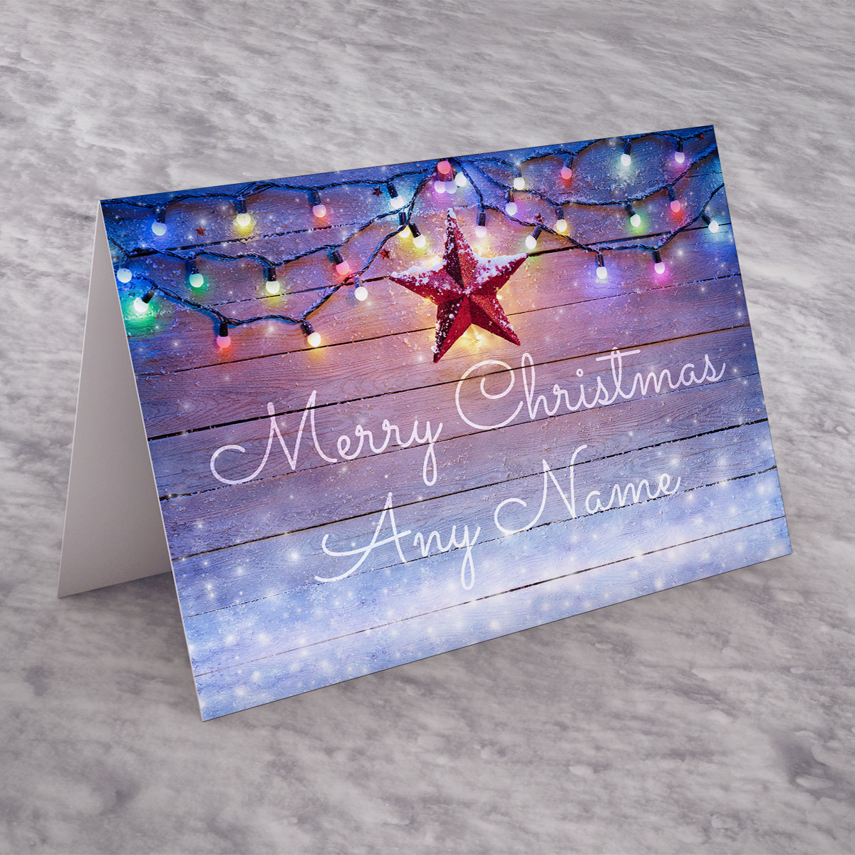 Personalised Christmas Card - Star Lights