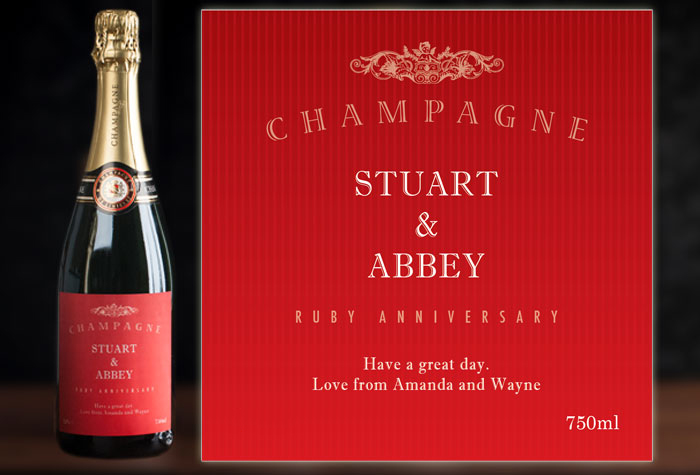 Luxury Personalised Champagne - Ruby Anniversary