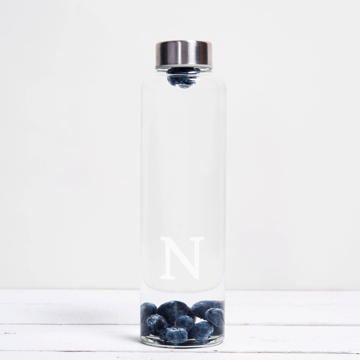 Personalised Glass Water Bottle - Initial