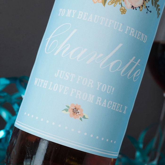Personalised Wine - Beautiful Flowers