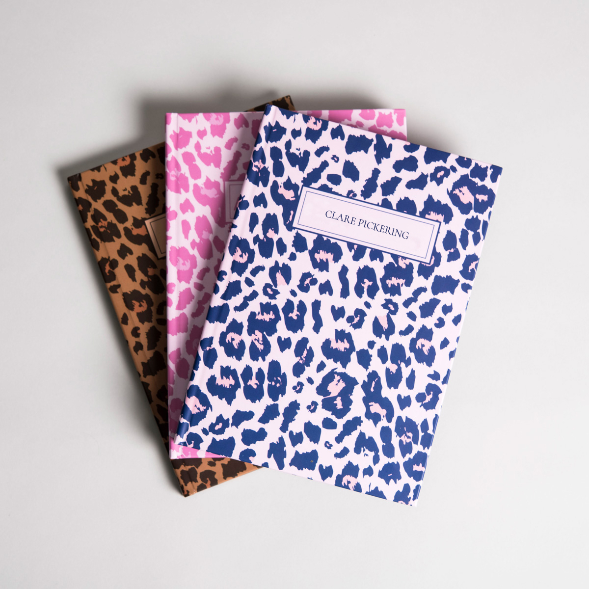Personalised Notebook - Leopard Print Natural