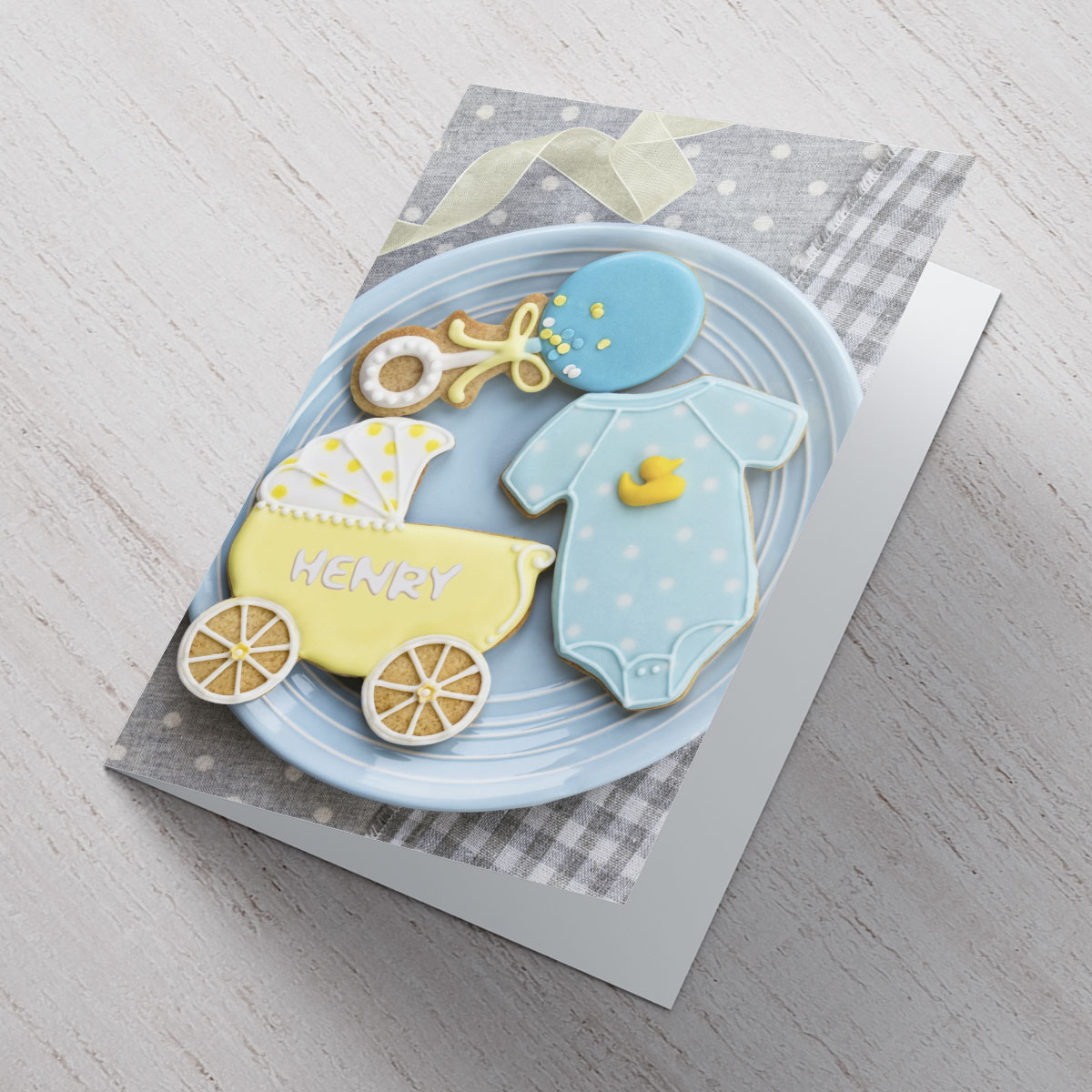 Personalised Card - Baby Boy Cookies