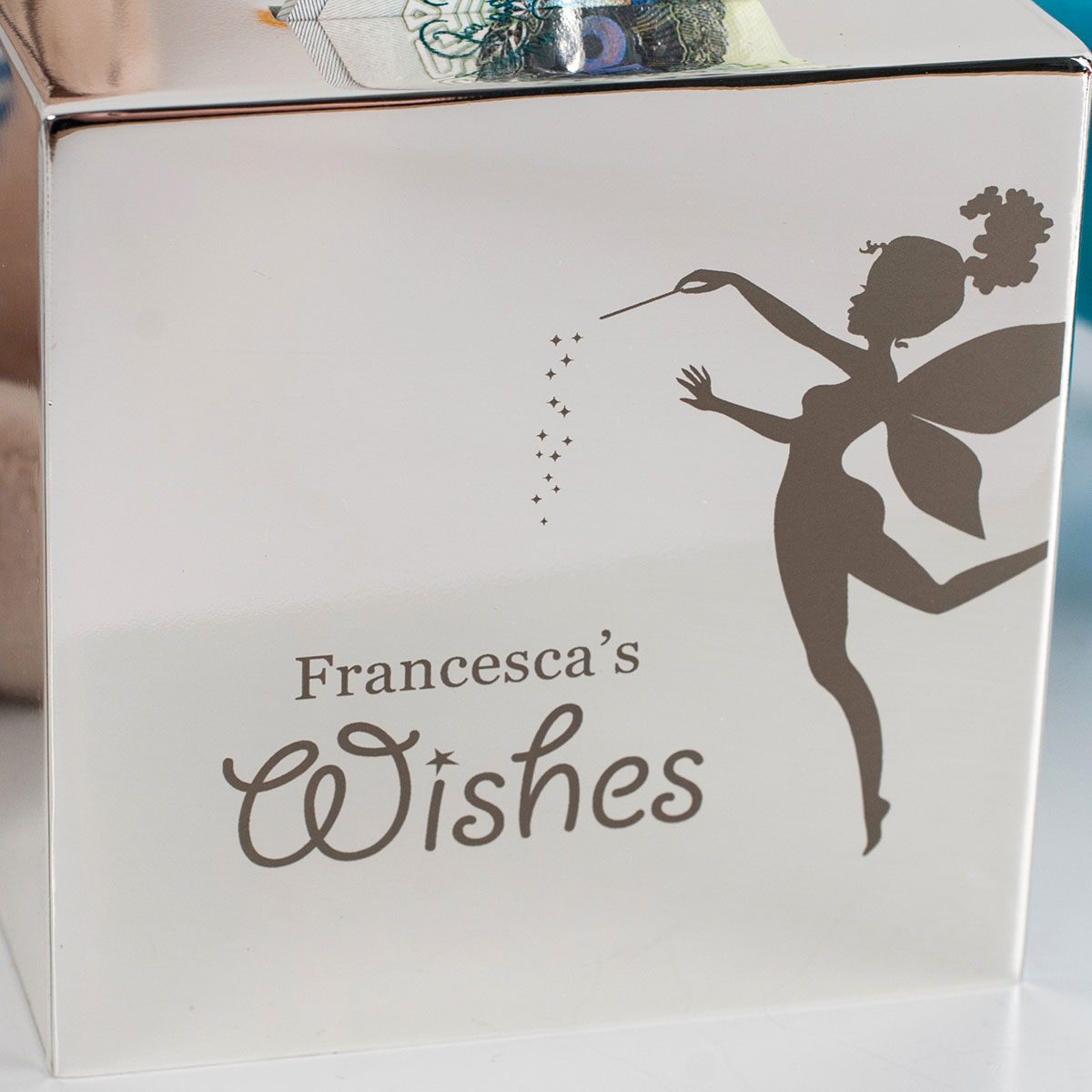 Personalised Silver Money Box - Fairy Wishes