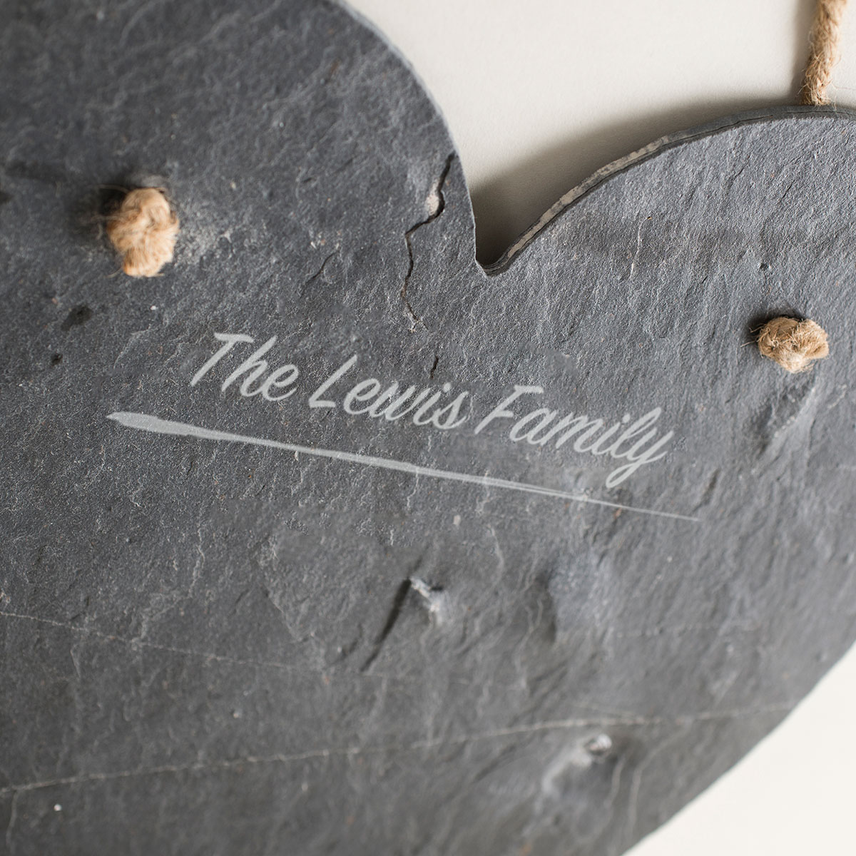 Personalised Heart-Shaped Slate Chalkboard - Family Name