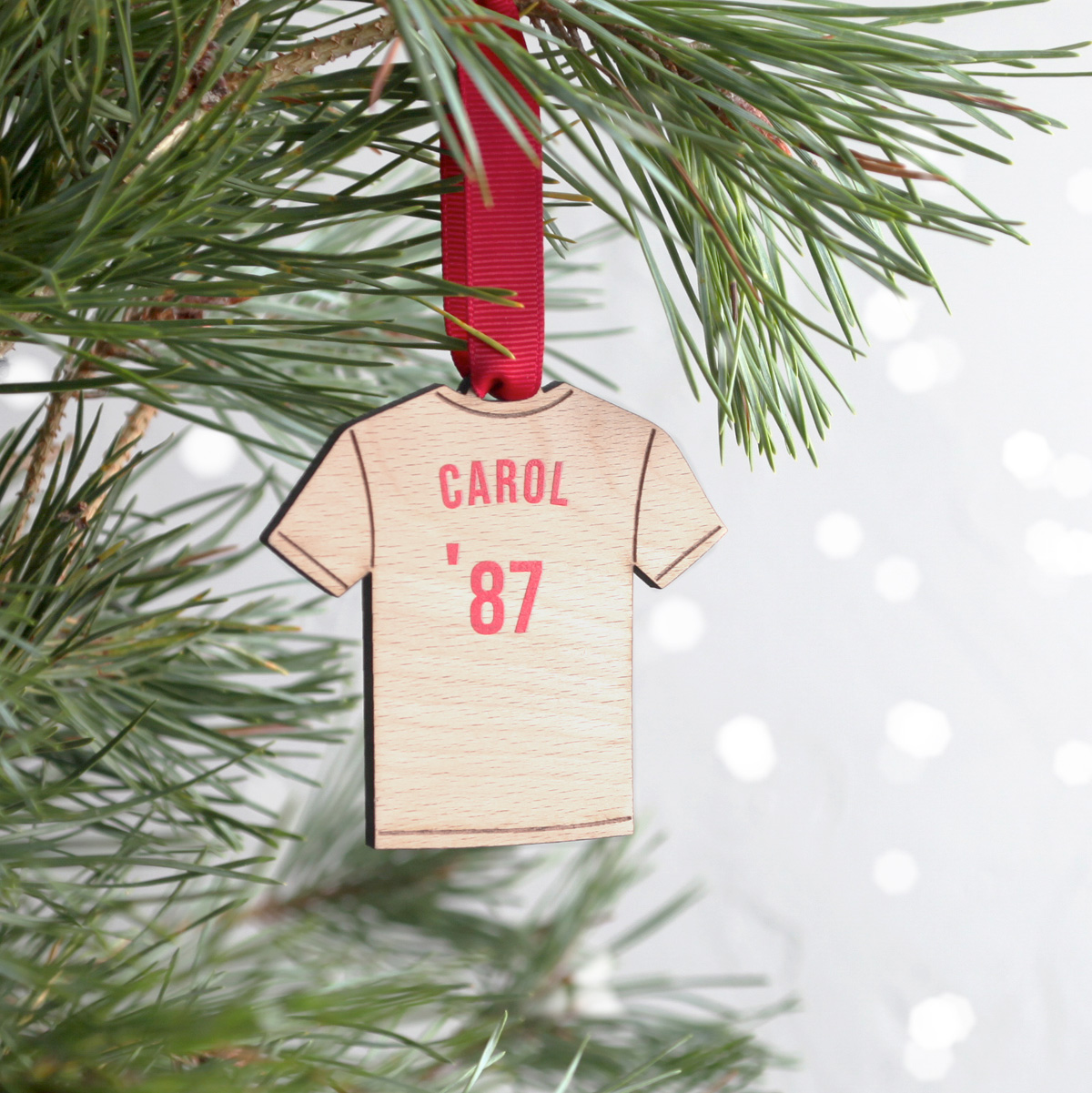 Personalised Wooden Christmas Decoration - Football Shirt