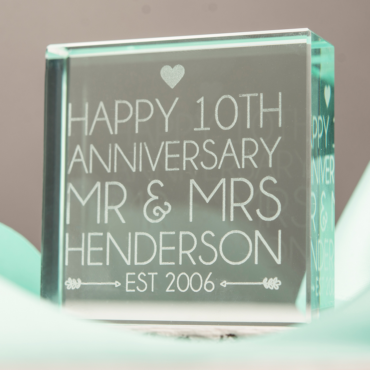 Personalised Glass Token - 10th Anniversary