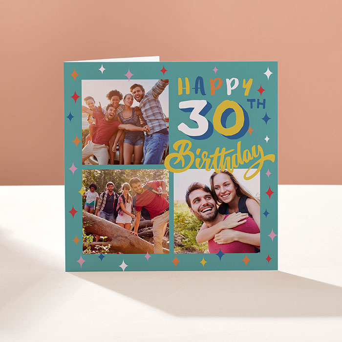 Photo Upload Card - 30th Birthday Confetti