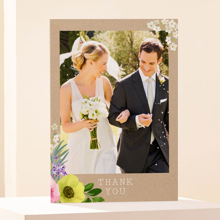 Photo Upload Thank You Card - Colourful Wildflower Wedding