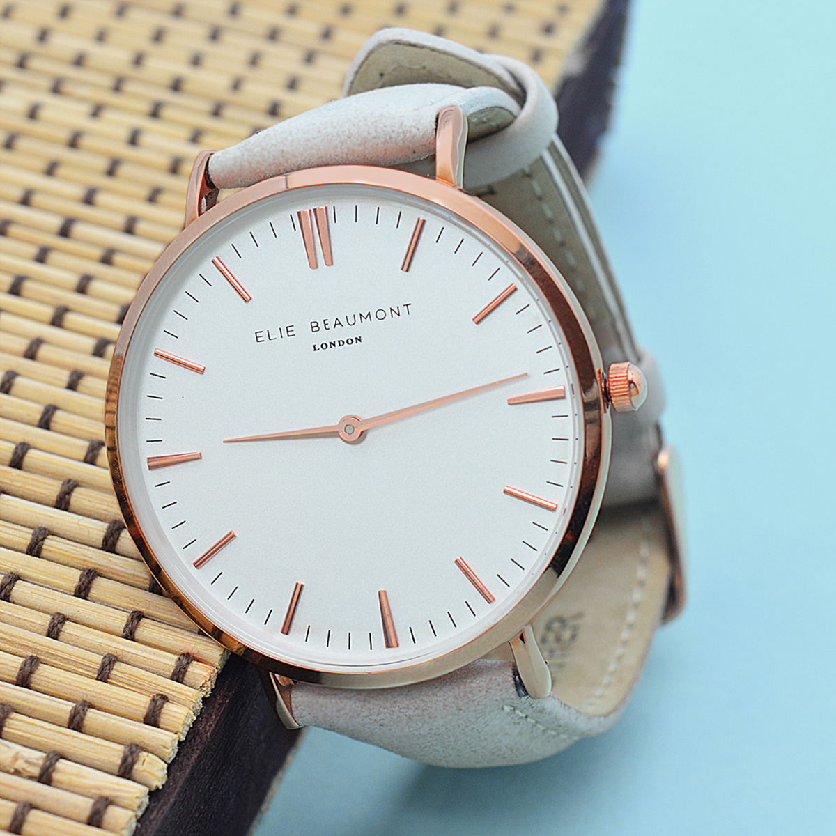 Personalised Women's Modern-Vintage Leather Watch in Stone