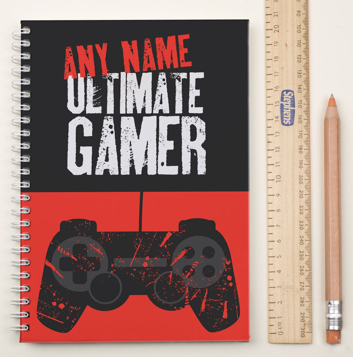 Personalised Notebook - Ultimate Gamer Red