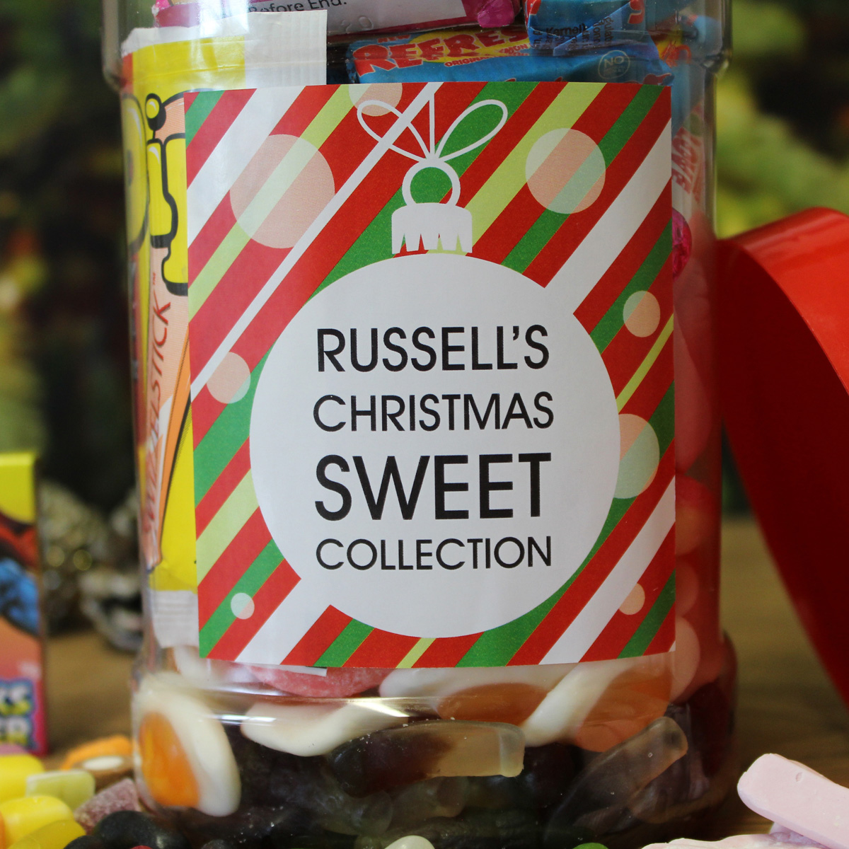 Personalised Christmas Sweet Jar - Medium