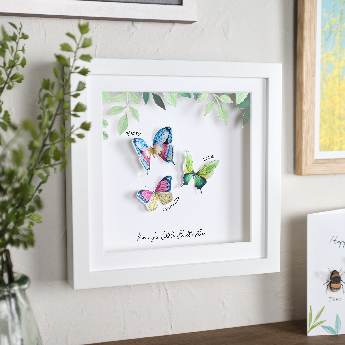 Personalised 3D Framed Print - Butterfly Family