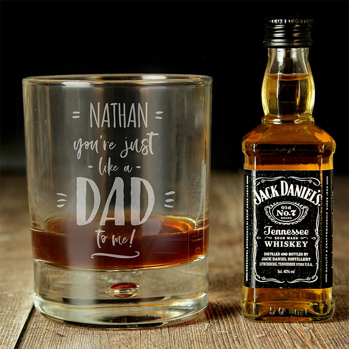Personalised 'Like a Dad' Glass Whisky Set