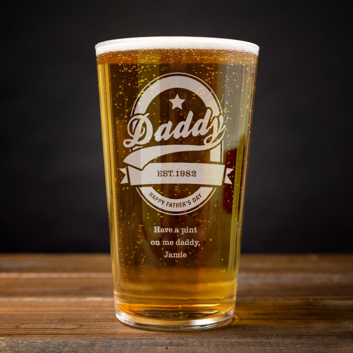 Personalised Pint Glass - Daddy Established