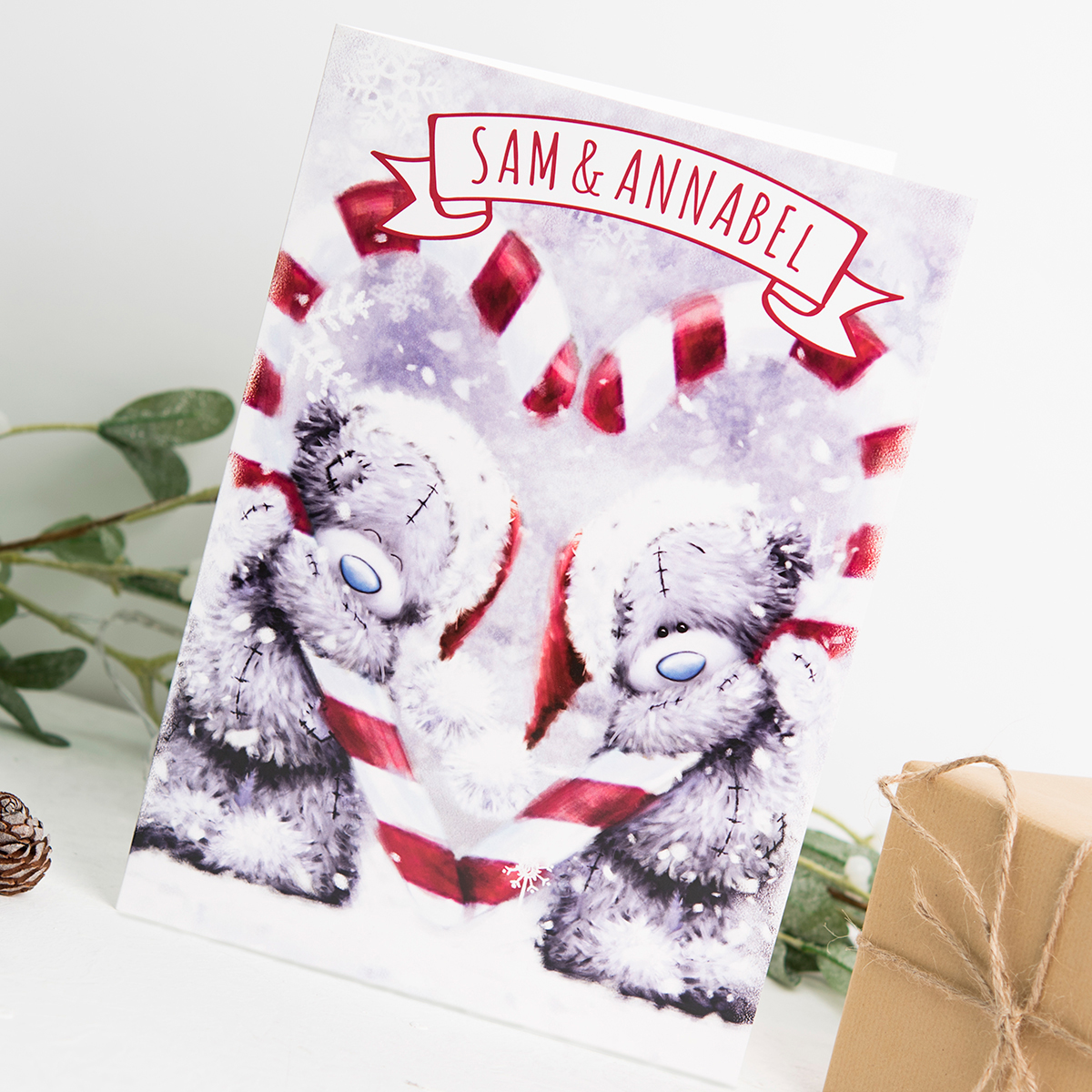 Personalised Me to You Card - Candy Canes