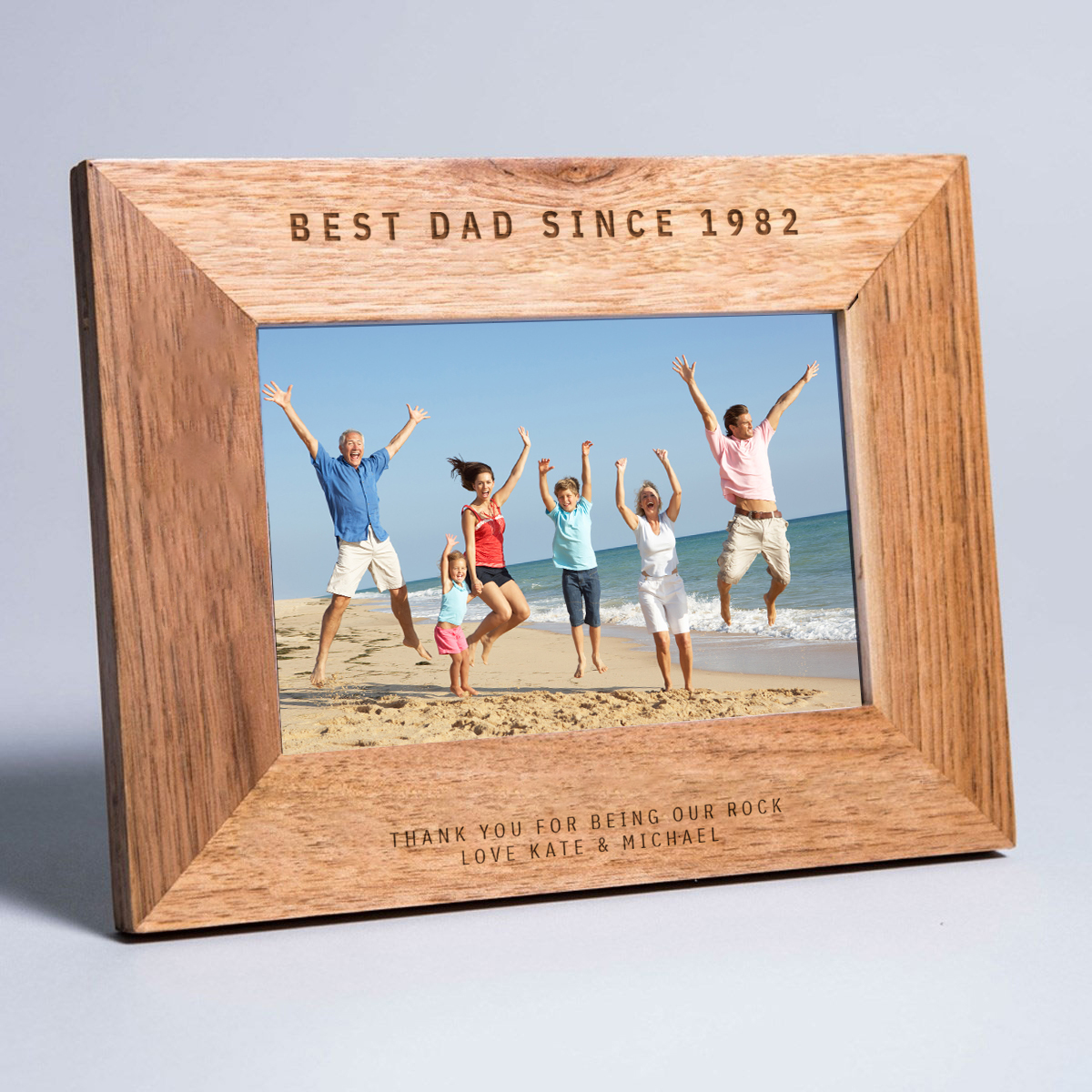 Engraved Wooden Photo Frame - Best Dad Since...