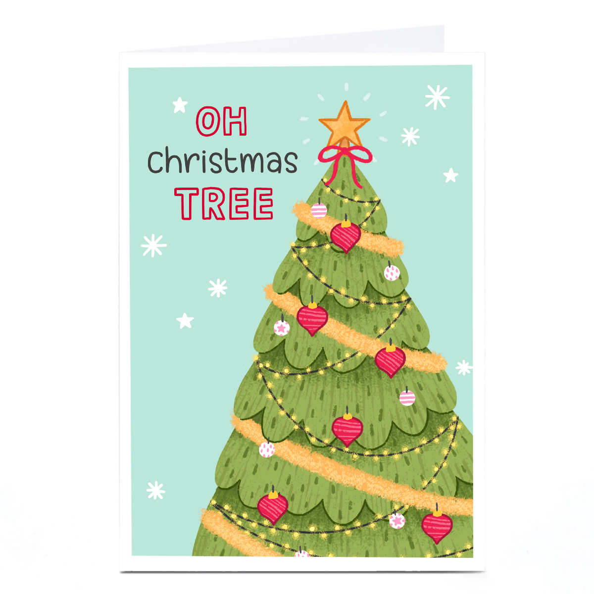 Personalised Blue Kiwi Christmas Card - Oh Christmas Tree