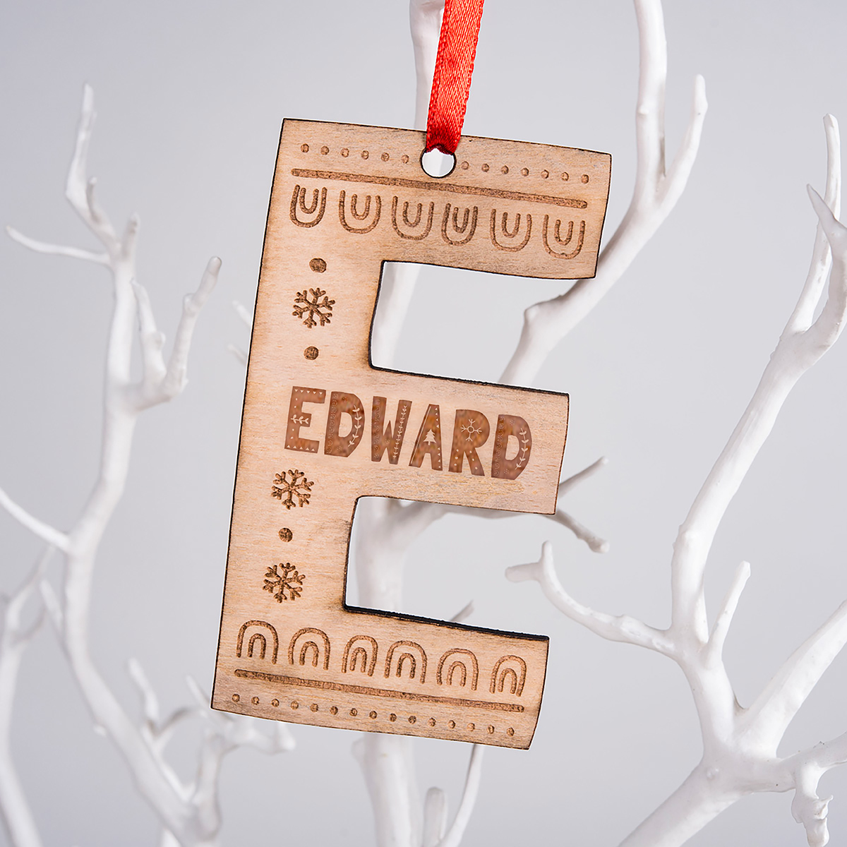 Personalised Wooden Festive Letter - Name