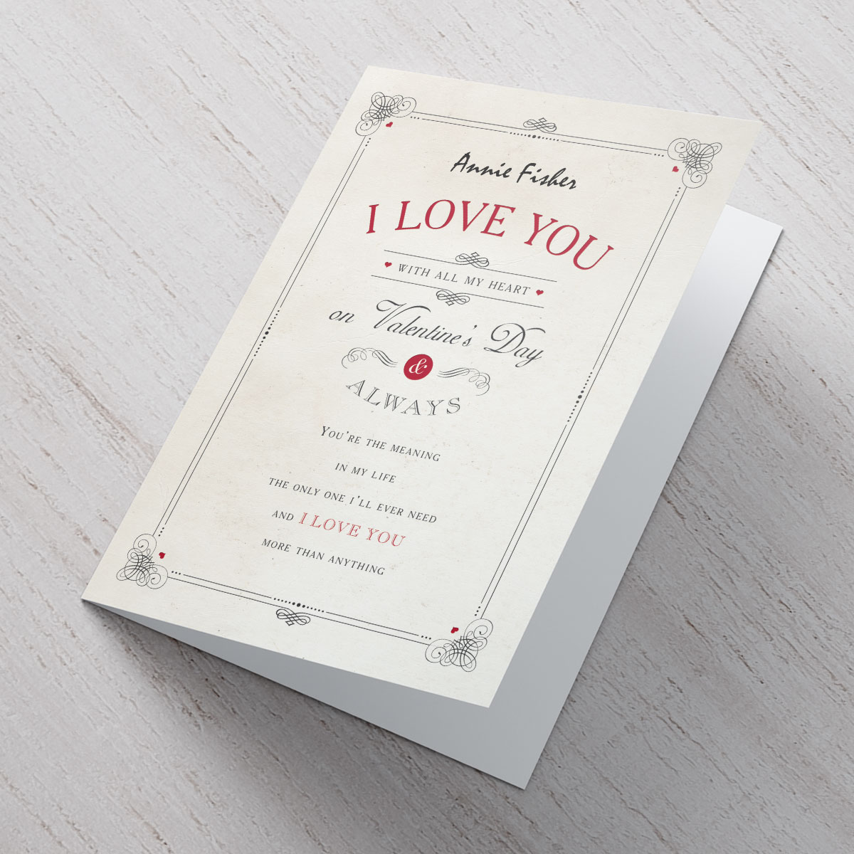Personalised Valentine's Card - I Love You With All My Heart